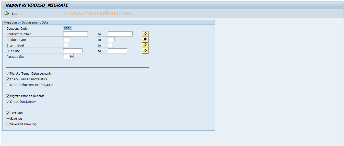 SAP TCode FNCL_DISB_MIG - Migration of Old Disbursement Data