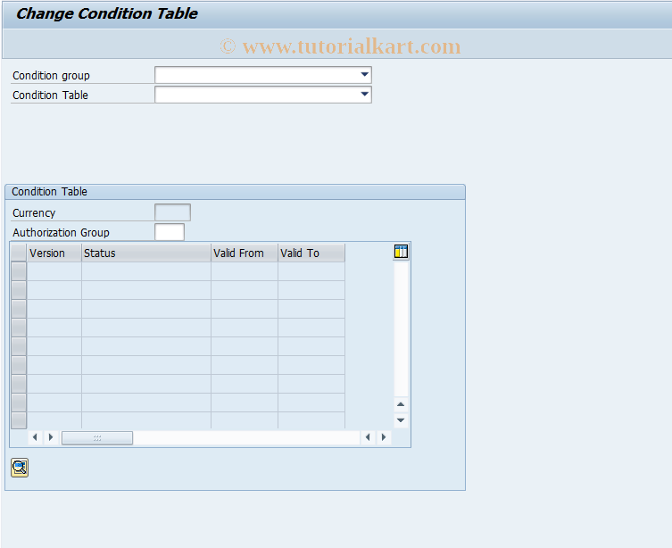 SAP TCode FNCOT_CHNG - Change Condition Table
