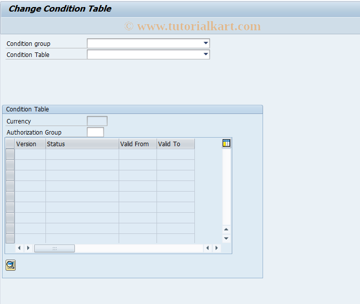 SAP TCode FNCOT_LOC_CHNG - Change Condition Table