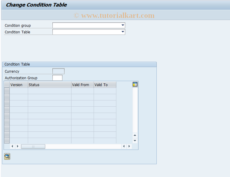 SAP TCode FNCOT_LOS_CHNG - Change Condition Table