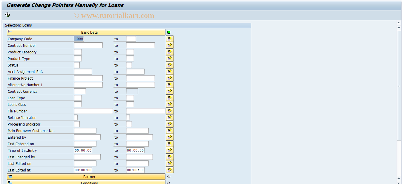 SAP TCode FNCP1 - Generate Change Pointers Manually