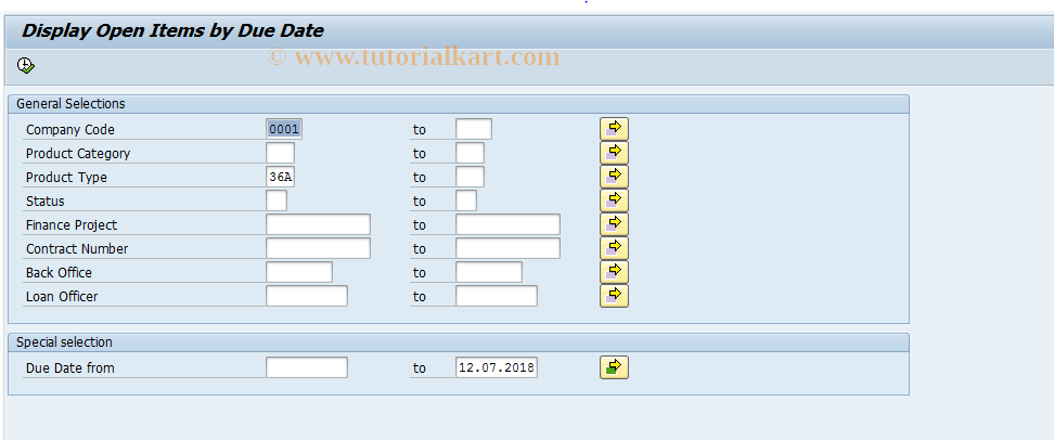 FNDEF PAST DUE SAP Tcode Display Open Items After Due Date 