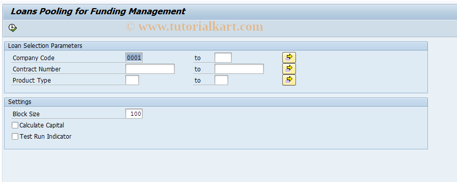 SAP TCode FNEXP_DET_DATA - CML: Loans Pooling for Fund Mgmt