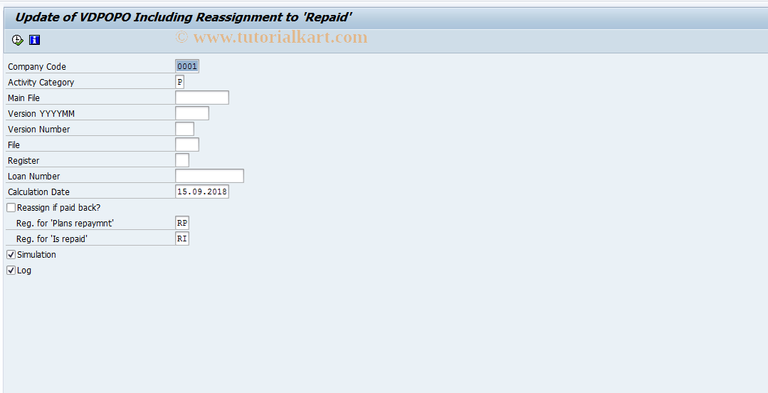 SAP TCode FNFU - Rollover: Update file