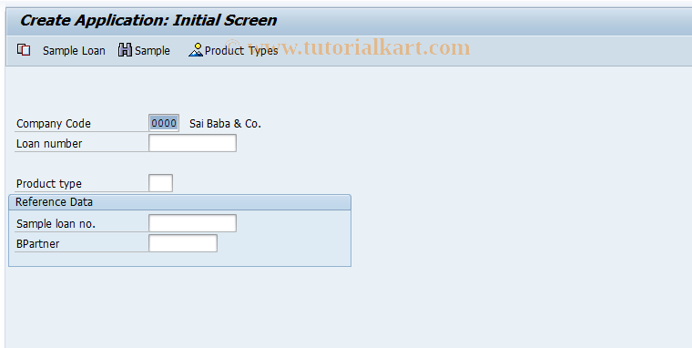 SAP TCode FNI1 - Create mortgage application