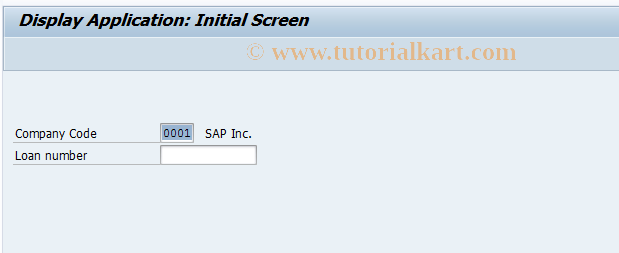SAP TCode FNI3 - Display Mortgage Loan Application