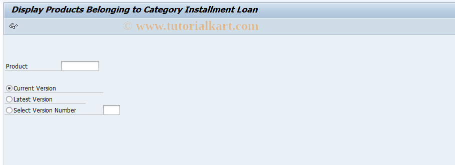 SAP TCode FNINL_PRODUCT_DISP - Display Products for Install. Loans