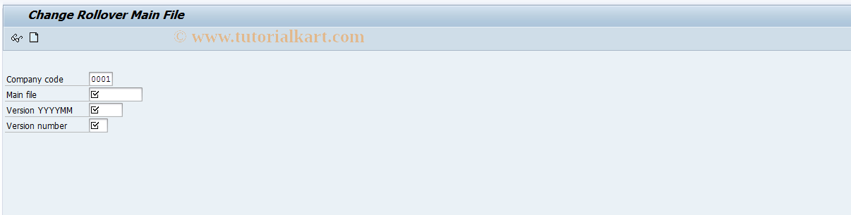SAP TCode FNL2 - Rollover: Change Main File