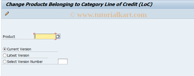 SAP TCode FNLOC_PRODUCT_CHNG - Change Products - Lines of Credit