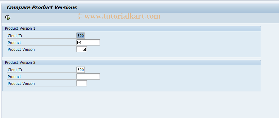 SAP TCode FNLOC_PRODUCT_COMP_C - Compare Products - LoC Using Client