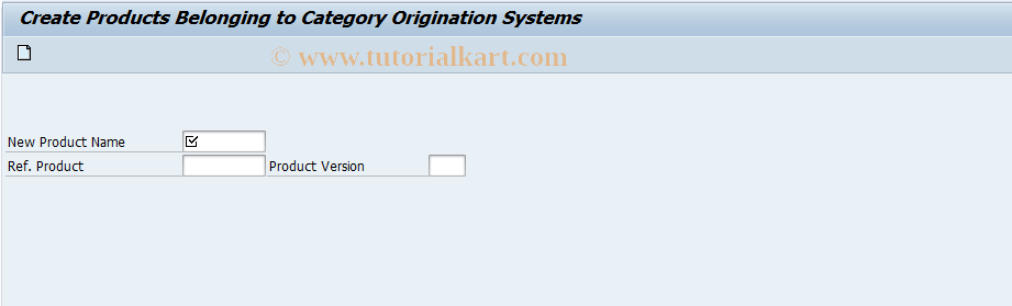 SAP TCode FNLOS_PRODUCT_CREA - Create Products for Aquisition Syst.