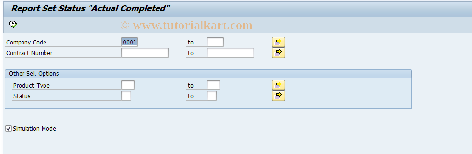 SAP TCode FNLS_ACTM - Set Status Actual Completed