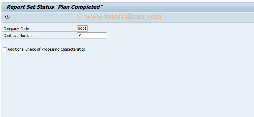 SAP TCode FNLS_PLANS - Set Status Planned Completed