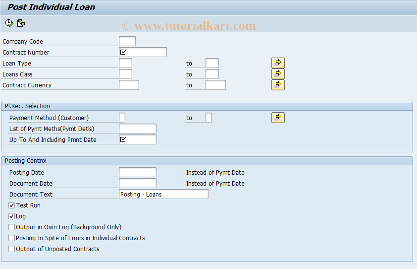 SAP TCode FNM1S - Automatic Posting - Single