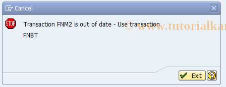 SAP TCode FNM2 - Balance sheet transfer