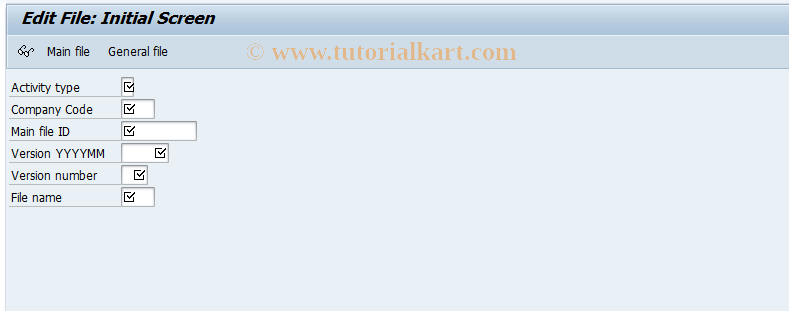 SAP TCode FNN5 - Edit general file