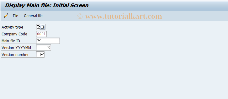 SAP TCode FNN6 - Display general main file