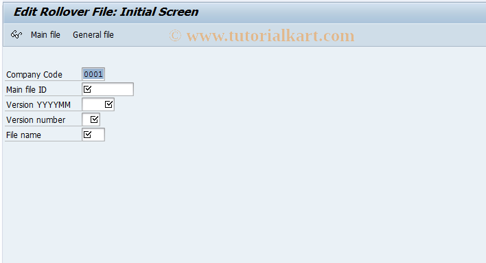 SAP TCode FNP5 - Rollover: Edit File