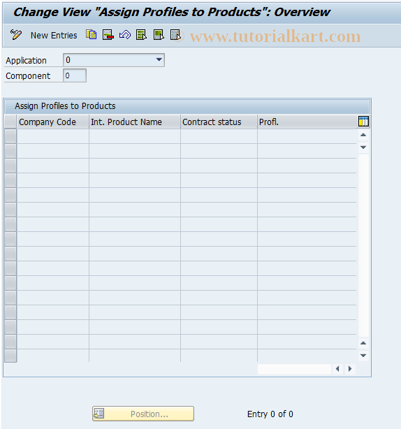 SAP TCode FNTDPRODPROFILE - Assign Profiles to Products