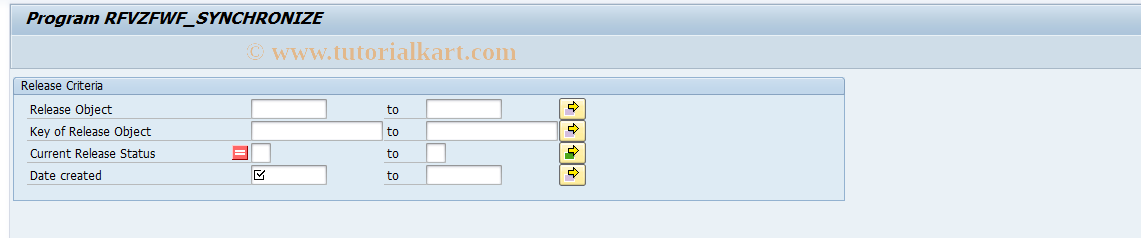 SAP TCode FNWF_REP - Release Workflow: Synchronization