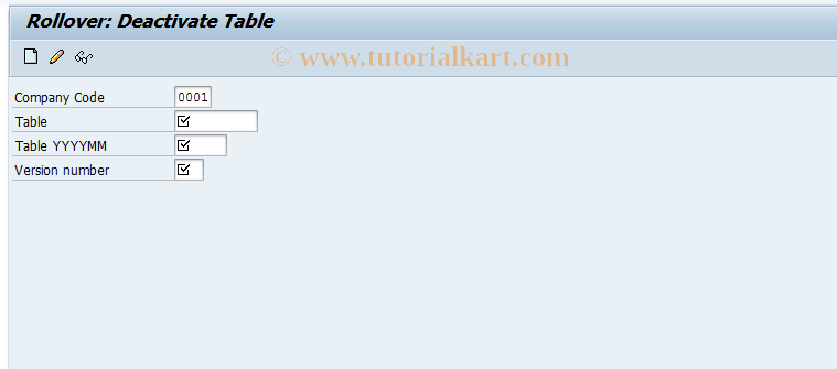 SAP TCode FNX7 - Rollover: Deactivate Table