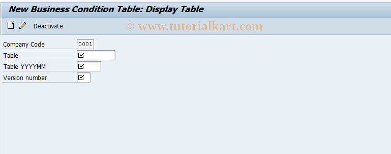SAP TCode FNY3 - New Business: Display Table