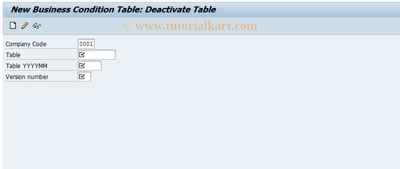 SAP TCode FNY7 - New Business: Deactivate Table