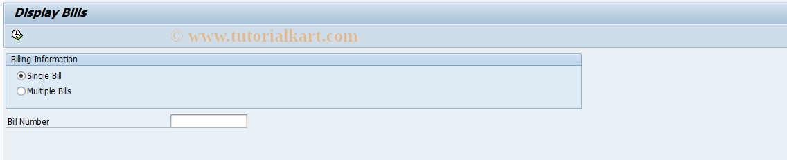 SAP TCode FN_BILL_DISPLAY - Display Bills