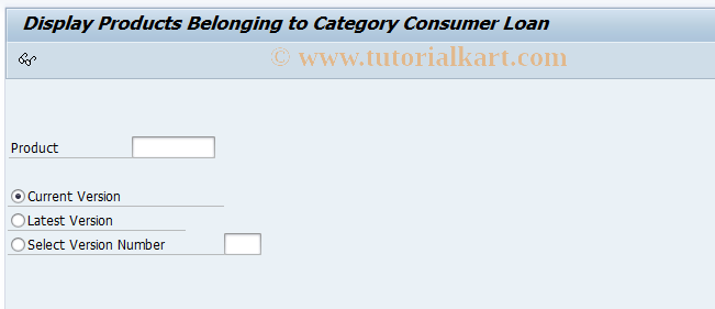 SAP TCode FN_CL_PRODUCT_DISP - Display Products: Consumer Loans