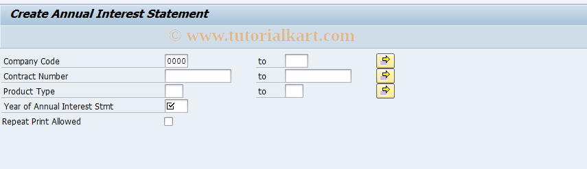 SAP TCode FN_CORR_MASS - Create Annual Interest Statement