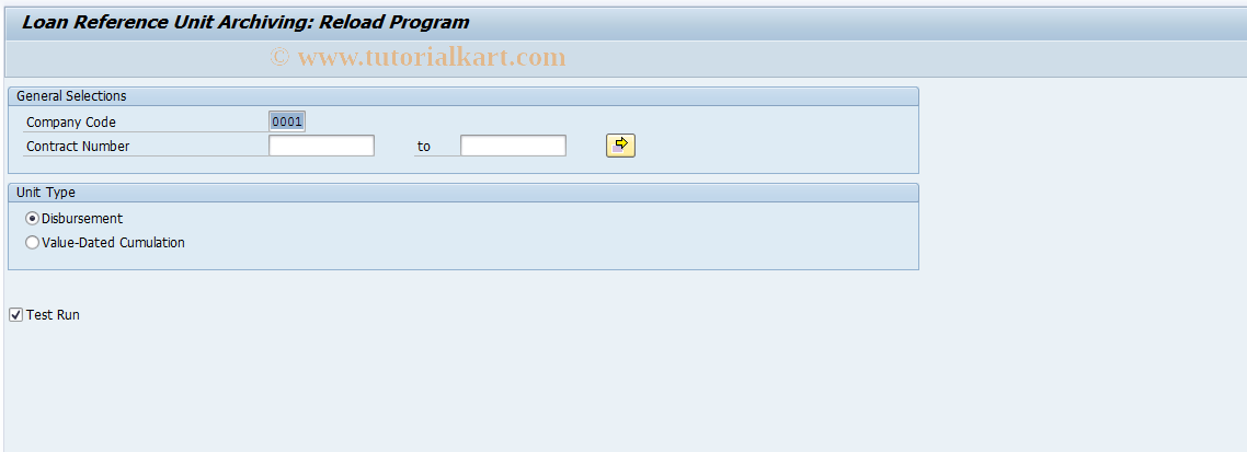 SAP TCode FN_LOANUNIT_RELOAD - Reload Loan Reference Units