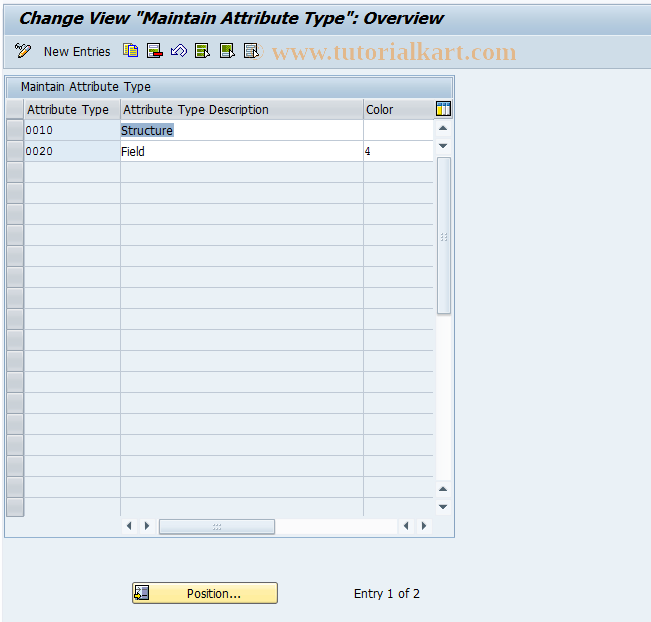 SAP TCode FN_PRODUCT_BAS_ATTYP - Assign Attribute Types