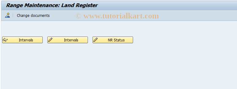 SAP TCode FO11 - Number range maintenance: Land reg.