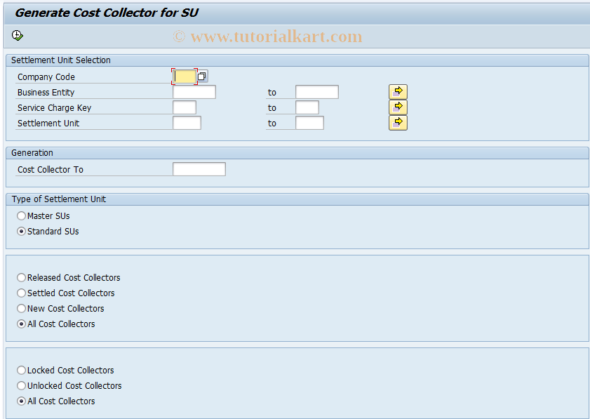 SAP TCode FO13 - Activate Settlement Unit