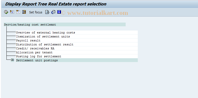 SAP TCode FO4I - Reporting tree VI14