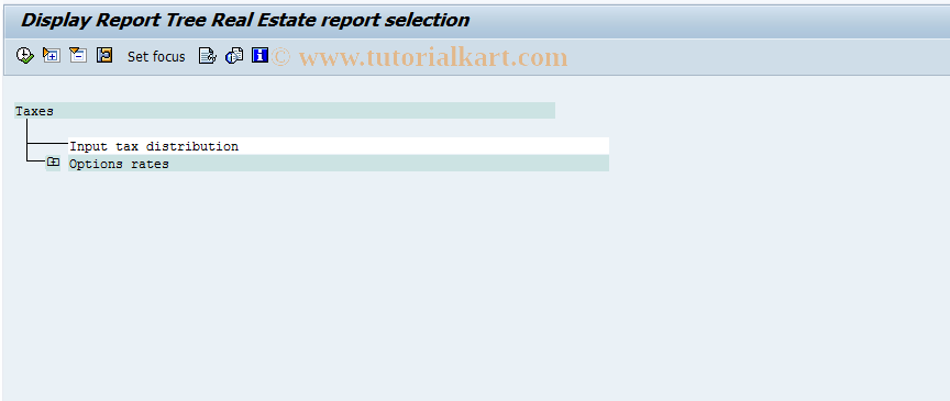 SAP TCode FO4J - Reporting tree VI15