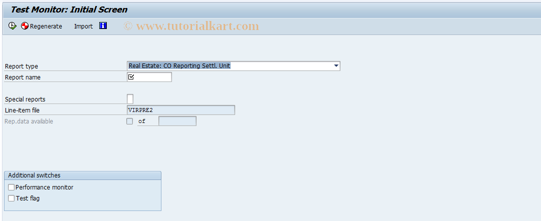 SAP TCode FO4W - Test monitor - Real Estate reports