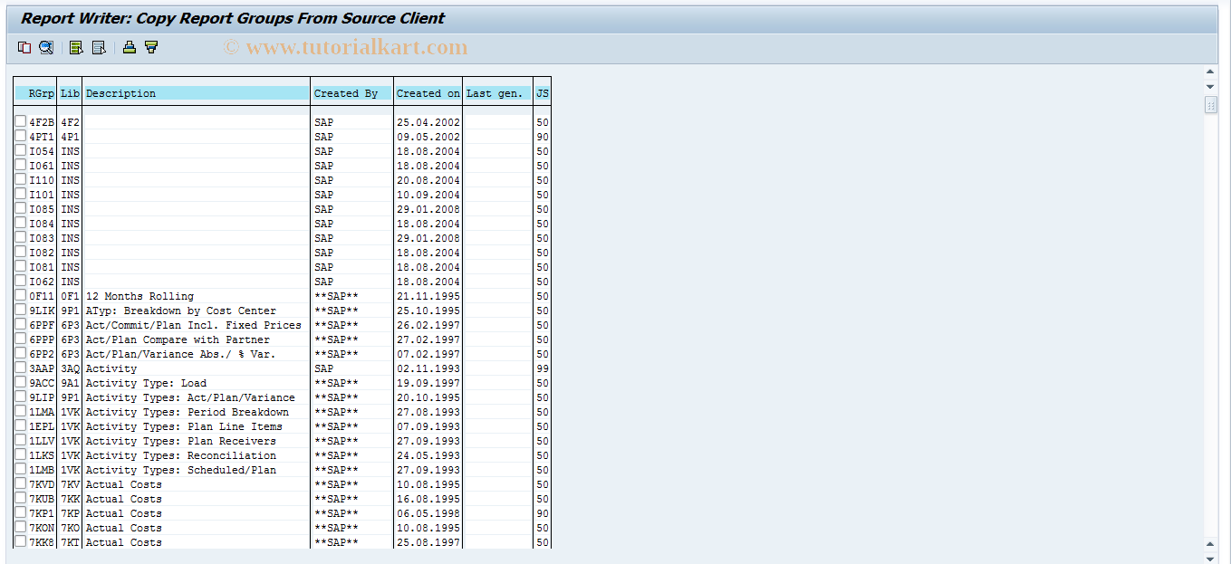 SAP TCode FO5O - Import reports