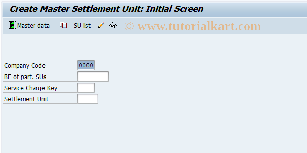 SAP TCode FO61U - Create Master Settlement Unit