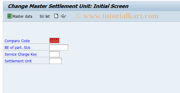 SAP TCode FO62U - Change Master Settlement Unit