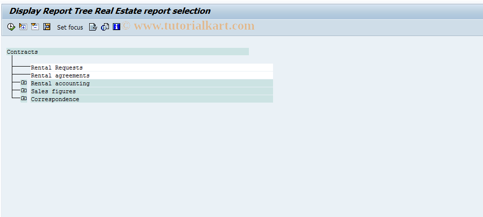 SAP TCode FO6I - Reporting tree VI11