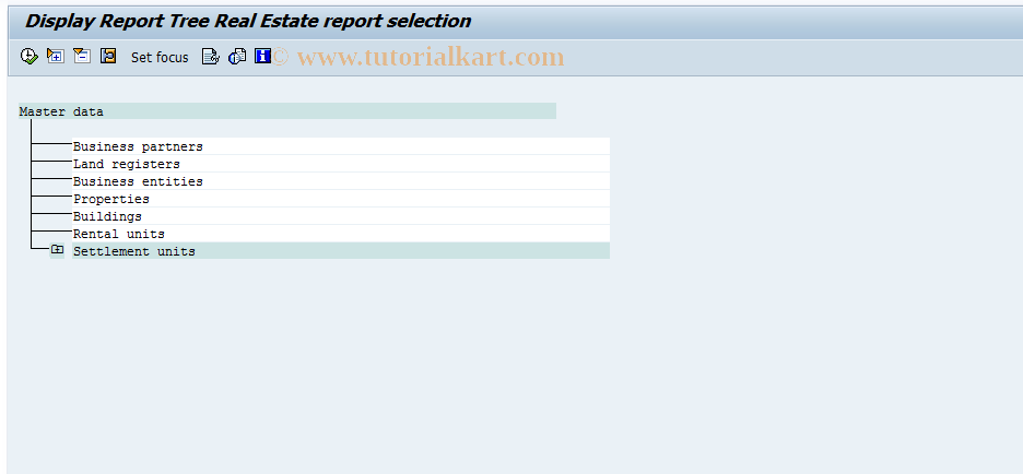 SAP TCode FO7R - Reporting tree VI10