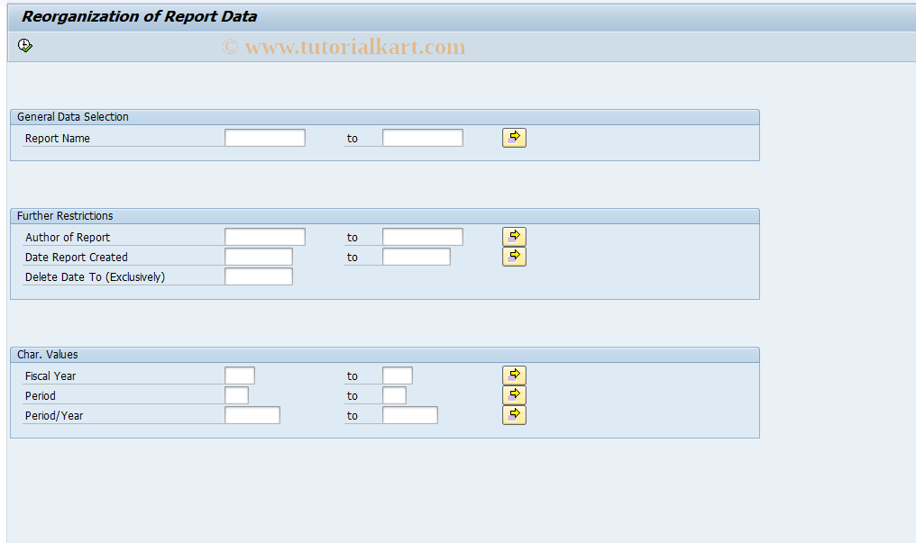 SAP TCode FO7W - Reorganize Report Data