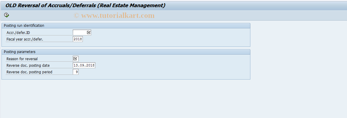 SAP TCode FO8B - RealEstate accr./defer.- Reversal