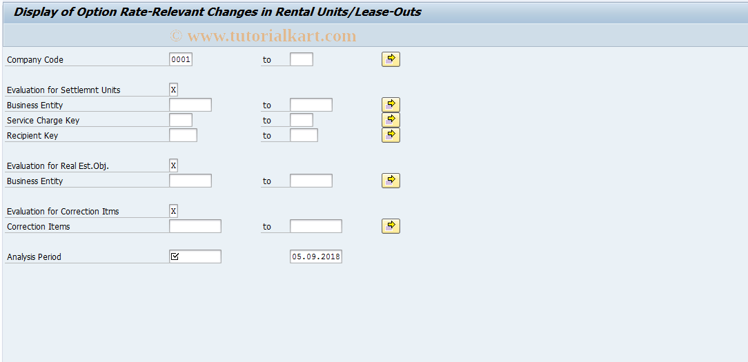 SAP TCode FO8N - OptRte-Relevant Changes RU / LO