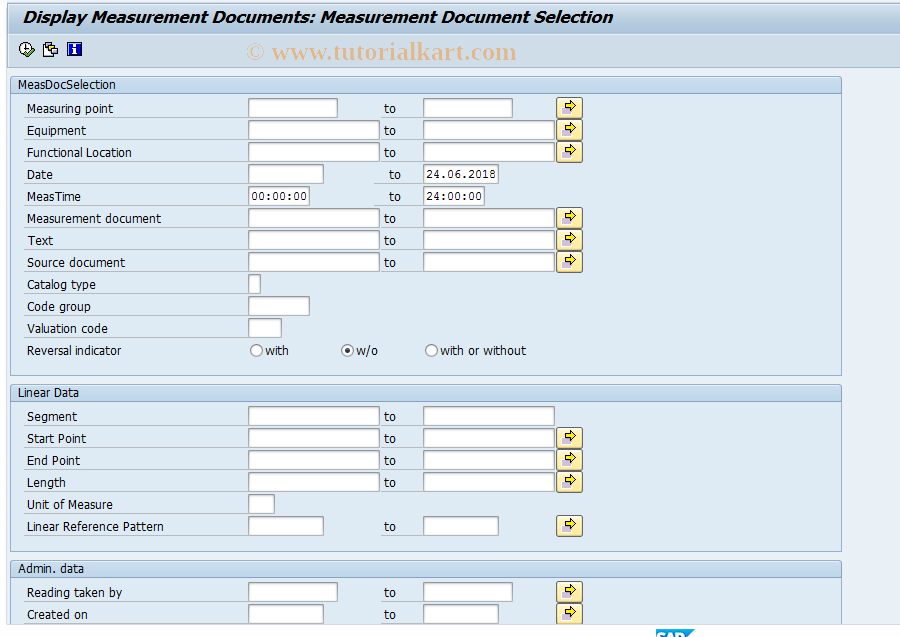 SAP TCode FO8T - Change Measurement Document