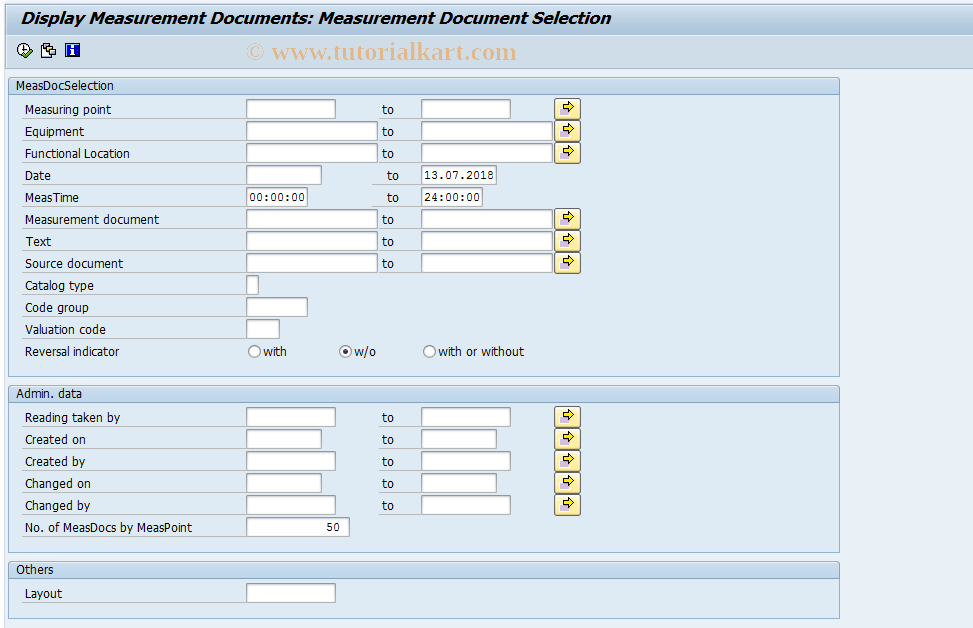 SAP TCode FO8X - Display Measurement Documents