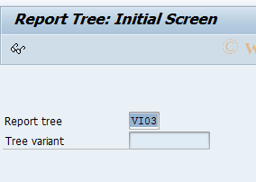 SAP TCode FO9H - Call reporting tree VI03