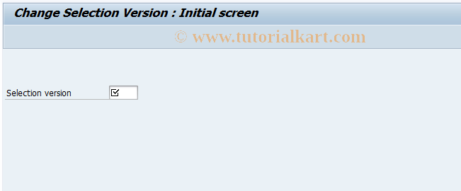 SAP TCode FO9Q - Real estate: Change select. version