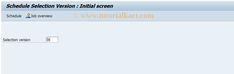 SAP TCode FO9S - Real estate: Schedule select.version